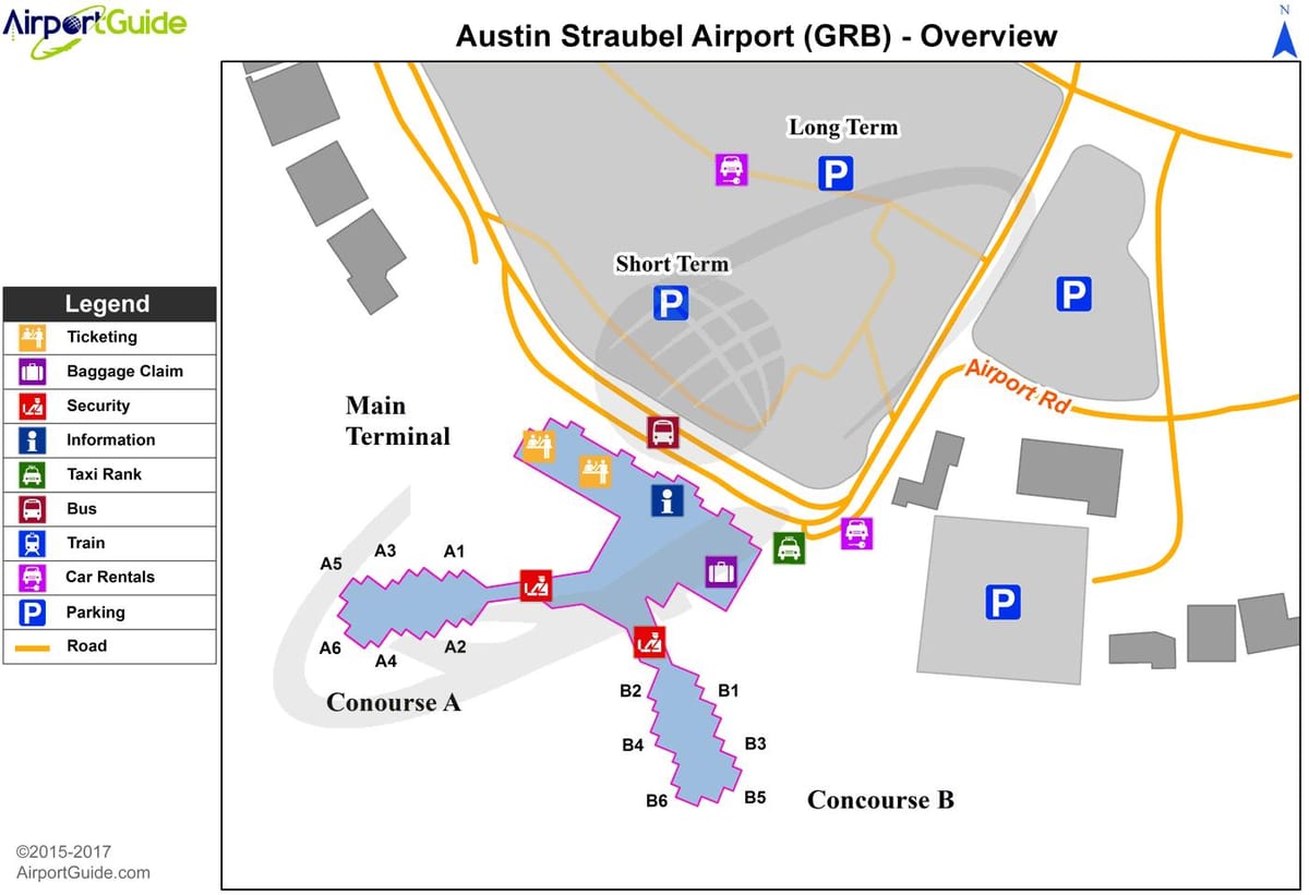 Austin airport terminal kaart