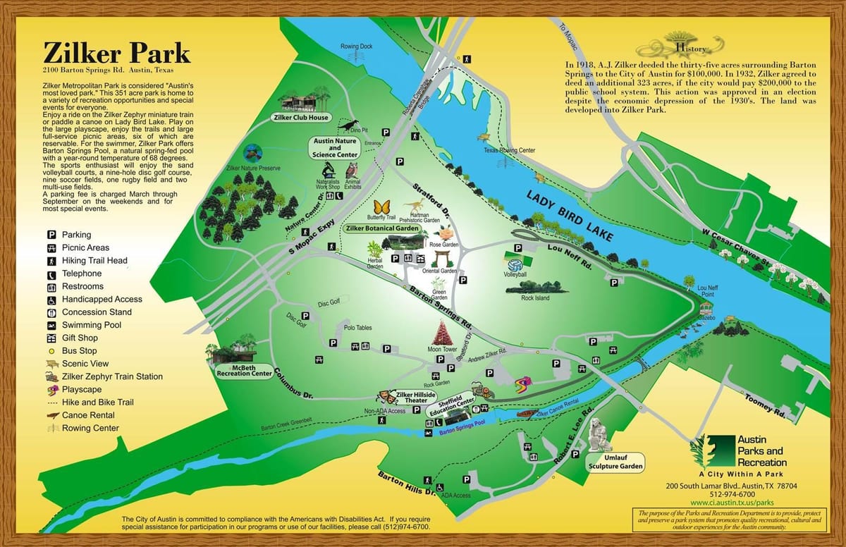 kaart van Austin Zilker